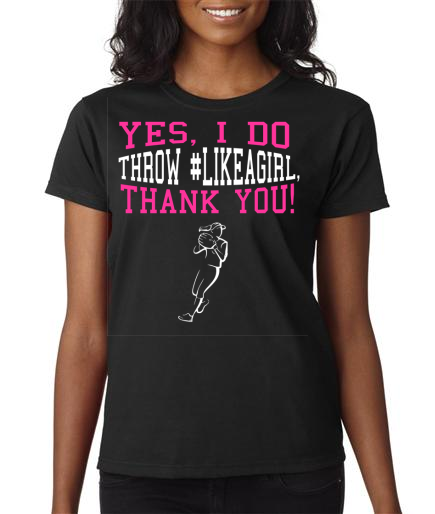 Throw Like A Girl Ladies SS shirt black